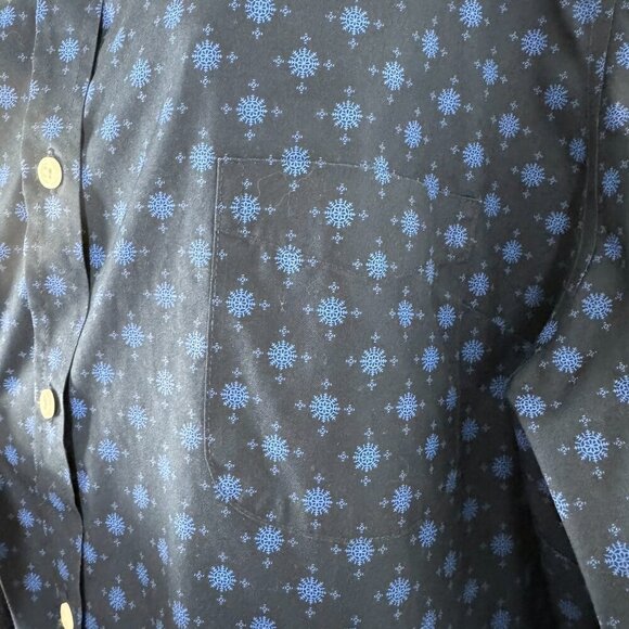 L.L. Bean Wrinkle Free Pinpoint Oxford Shirt 3X Long Sleeve Snowflake TP-2911 - Picture 4 of 8